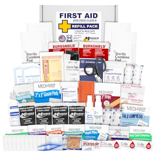MFASCO First Aid Kit Refill Pack Workplace ANSI/OSHA 2021 Class B 417 Piece - size: 3 Shelf, style: Standard no Cabinet