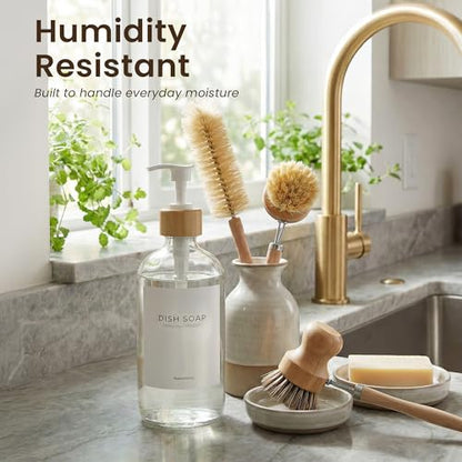 Maisonovo Dish Soap Dispenser - Clear Soap Dispenser White Bamboo Pumps - color: Clear White