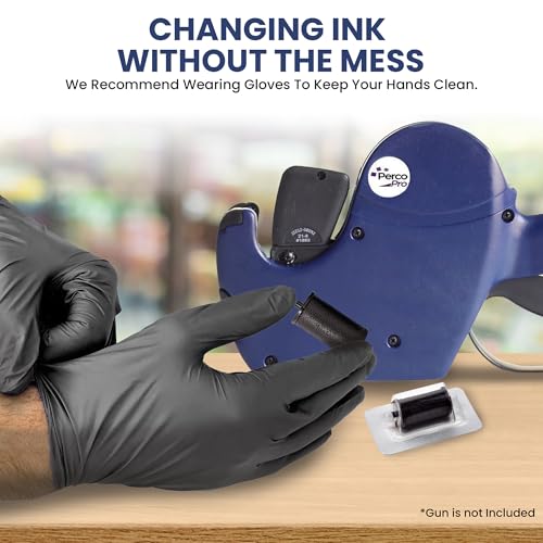 Perco Ink Roll for Perco Pro (1 and 2 Line) Price and Date Guns - Pack of 10 Replacement Inkers - Easy to Load, Premium, Clear & Bold Prints - Made in USA - size: 10 Pack