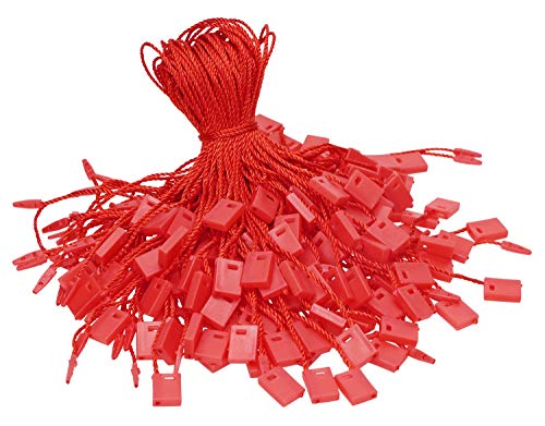 Tupalizy 7 Inch Nylon Hang Tag String for Clothes Gift Bags Price Tags Shoes Snap Lock Pin Loop Fastener Hook Ties Tag Rope for Belts Pocket Squares Luggage Label Attachment, 120PCS (Red) - color: Red