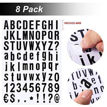 Zonon 8 Sheets Mailbox Numbers Letters Stickers,1 Inch,Black in White - color: Black in White, size: 1 Inch