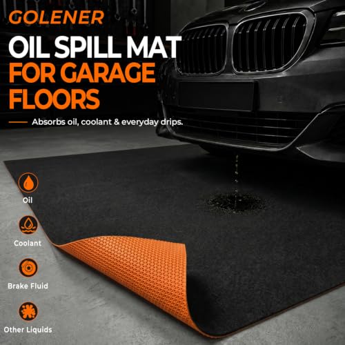 Golener Oil Spill Mat, Oil Change Mat, Oil Drip Mat for Under Car, 48"x96" - size: 48" x 96"