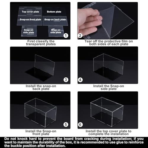 MECCANIXITY Acrylic Display Case Plastic Box Cube Storage Box Clear Small Assemble Dustproof Showcase 14.1x8.2x8 Inch for Collectibles Items - size: 14.1x8.2x8 Inch