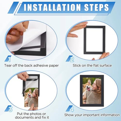20 Pack Magnetic Sign Holder 4 x 6 inches with Magnetic Border - color: 20 Pack Black, size: 4 x 6