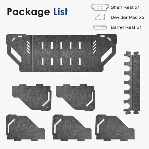 Pistol Rack for Gun Safe, Soft Felt, Handgun Rack, Revolver Firearm Holder - color: 6 Slots