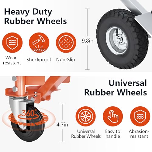 4 in 1 Convertible Hand Truck, 1000LBS Heavy Duty Hand Dolly, Heavy Duty Industrial Platform Cart Collapsible Truck for Warehouse, Logistics, Home, Office - color: Silver and Orange