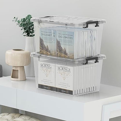 Cetomo 18Qt Plastic Storage Bin, Stackable Storage Box with Lid, Organizer, Container for Home, Office, Drom, PP, BPA-Free, Nestable, Clear, 18Quart-6 Pack - size: 18Qt*6