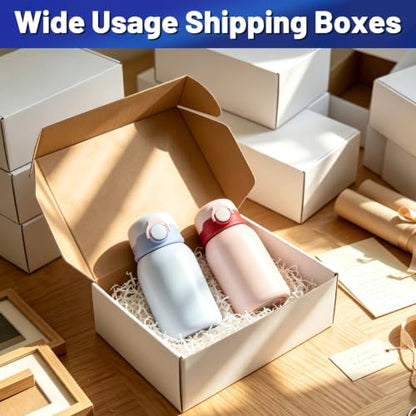 Wowxyz 14x8x5" Shipping Boxes 20 Pack White Corrugated Cardboard Box - size: 14x8x5"