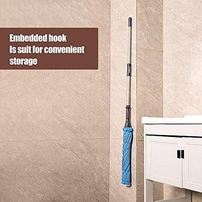 Eyliden Mop with 2 Reusable Microfiber Heads, Easy Wringing Twist Mop - color: Blue