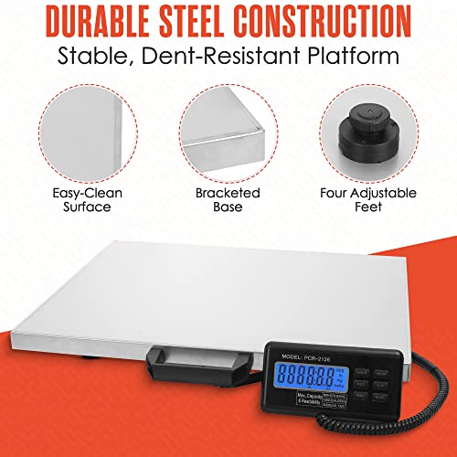 Shipping Scale, Platform Scale, Industrial, 400 Lb, Large Platform, 22x18