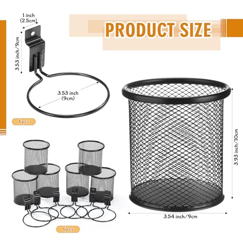 Colingmill 6 Set Slat Wall Hooks Holder Metal Mesh Basket Organizer, Round - style: Round