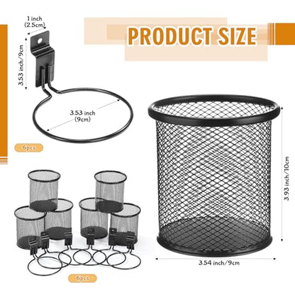 Colingmill 6 Set Slat Wall Hooks Holder Metal Mesh Basket Organizer, Round - style: Round
