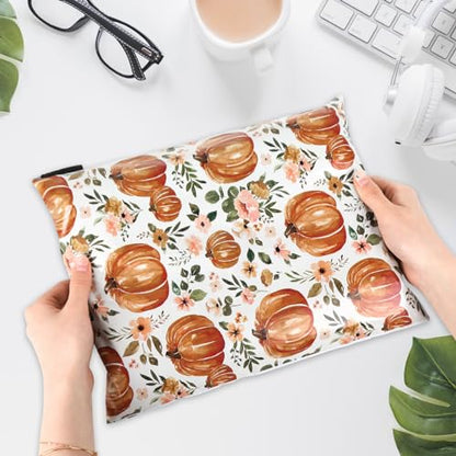 JarThenaAMCS 100Pcs Fall Poly Mailers 10 x 13 Inch Watercolor Floral Pumpkin Packaging Bags Autumn Self Seal Mailing Envelope Bags for Thanksgiving Harvest Small Business Clothing