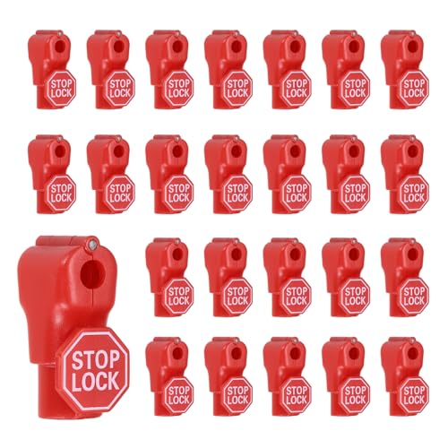 50Pcs Peg Hook Locks (6mm) PC Magnet Anti-Theft Pegboard Display Hook Locks Security Red Stop Tools, Fits Retail Shop/Shopping Center/Garage Tools, Red - color: Red, size: 6mm