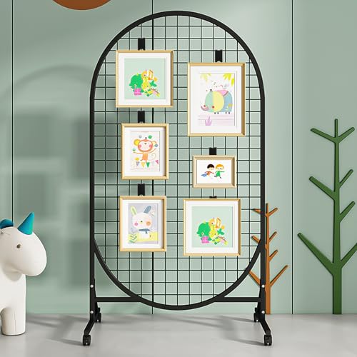 50 Pack Gridwall Hooks, Utility Notch Display Hook, Black Metal Gridwall Picture Hanger, Grid Wall Accessory for Art Clothes Painting, Panel, Pegboard, Shelf, Commercial Display