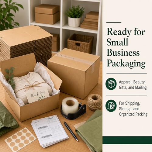 10x8x6 Brown Kraft Shipping Boxes for Small Business, 20 Pack - size: 10x8x6 Inch