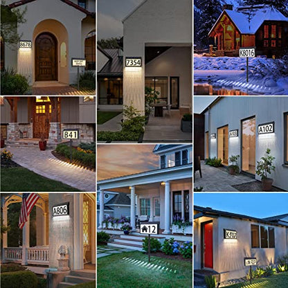 MAXvolador Solar Powered Address Sign House Number Waterproof 3-Light Modes