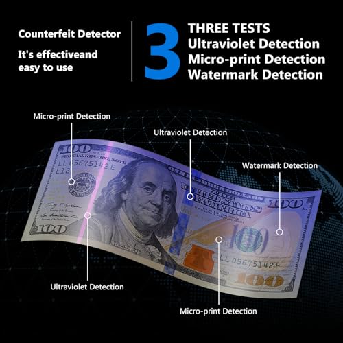AROHANI UV Counterfeit Bill Detector Light for Detect Money & ID, Portable