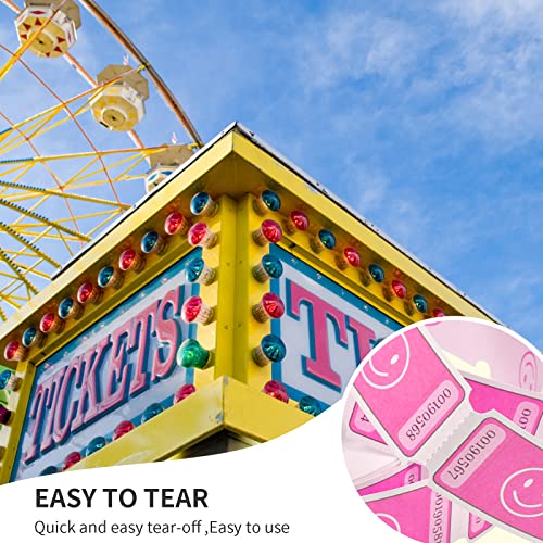 LLIKED Smile Raffle Tickets Roll 1"x2" for Events 1000 Pink - color: Pink