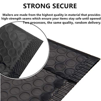 Bubble Mailers 4x6 Inch 12 Pack Small Padded Envelopes Bags (Black) - color: Black