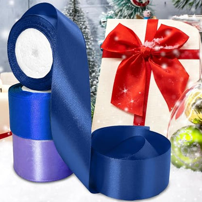 Luomorgo 2 Inch Satin Ribbon, 25 Yards, Navy Blue - color: Navy Blue, size: 2 inch x 25 yards