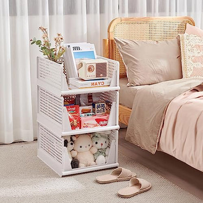 yazi 3 Pack XL Foldable Plastic Closet Storage Bins - size: 3XL