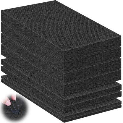 8 Pcs Pick and Pluck Foam Sheets 3 Size Polyurethane Pick Apart Foam Inserts Pads with Bottom Use for Camera Case, Tool Box, Storage Drawer (4P 16" x 12" x 2", 2P 16" x 12" x 1", 2P 16" x 12" x 0.4") - size: 3 Sizes - 8 Pcs -16 Inches Length