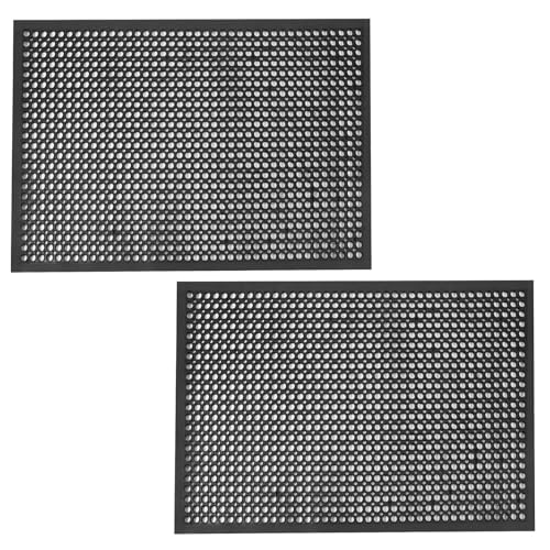 Anti Fatigue Outdoor Rubber Floor Mat 2 Pack Commercial Restaurant Kitchen Mats for Floors Non-Slip Bar Floor Mats Rubber Door mat Drainage Mats Utility Garage Use 36" x 60" Black - size: 60"L x 36"W x 0.4"Th