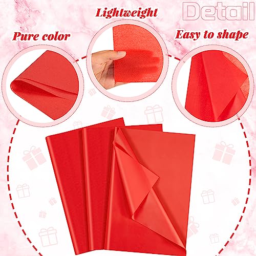 500 Sheet Red Tissue Paper Bulk 15 x 20 Inch for Christmas Wedding Gift Bag - color: Red, size: 15 x 20 Inch, style: Classic