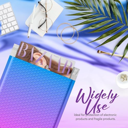 Fuxury Bubble Mailers 8.5x12" 240 Pack Padded Envelopes Usable Size 8.5x11" - color: BluePurple, size: 8.5x12" 240PC