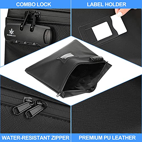 KOSMCCO Notary Bag with Lock, Black, L - color: Black