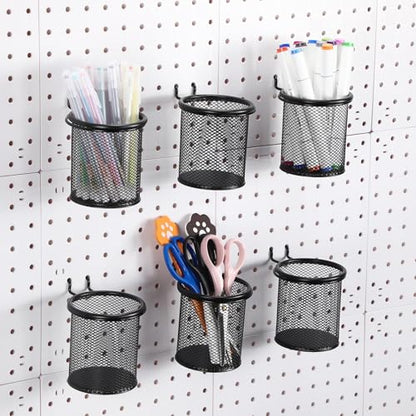 Spakon 6 Sets Pegboard Cups with Hook, Black, 2.95x2.95x3.74'', Straight - color: Black, size: 2.95x2.95x3.74'', style: Straight
