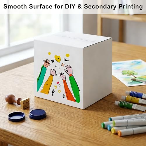 8x8x8" White Shipping Boxes, 10-Pack, Heavy-Duty Corrugated Mailer Boxes for Small Business, DIY Gift Boxes for Perfume & Jewelry, Crush-Resistant - size: 8 × 8 × 8 in