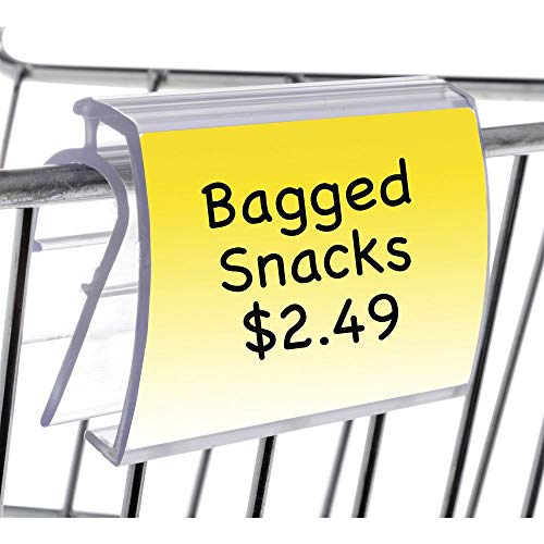 Kost Klip Clear Plastic Snap-On Covered Face Label Holder for Wire Shelves - 2"L x 1 1/4"H, 50 per Bag