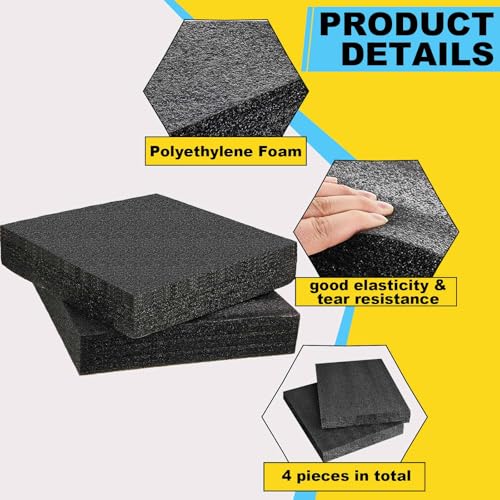 Treela 4 Pcs Customizable Polyethylene Foam Sheets 16x12x3" - size: 16x12x3''