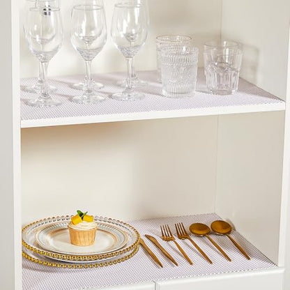 Shelf Liner for Kitchen Cabinets and Drawers, White, 18" x 240" - color: White, size: 18"W x 240"L