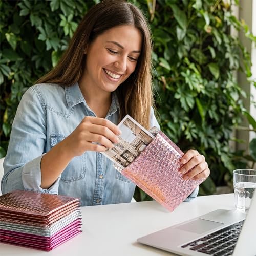 ZAVOOS 60 Pack Holographic Bubble Mailers, 6 x 9.5 Inch
