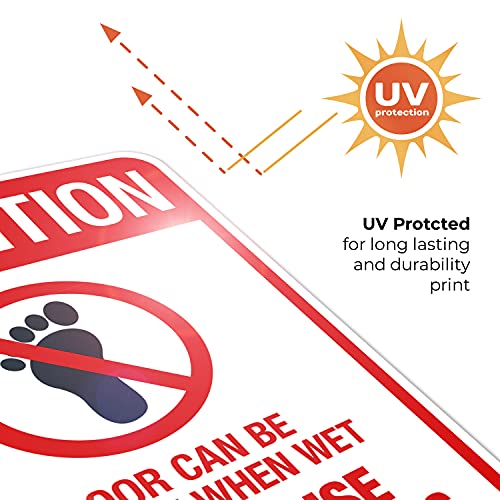 Floor Can Be Slippery When Wet Sign, - size: 18x24