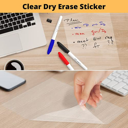 Kassa X-Large Chalkboard Wallpaper - Clear | 1.4ft x 6.5ft Adhesive Paper Roll | Includes 3 Markers & Eraser Cloth | Peel & Stick on a Wall, Table & Desk | Ideal for Use at Home, School, Office & More - size: 78"W x 17"H