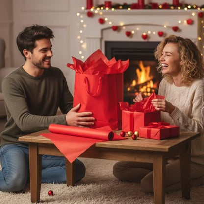 500 Sheet Red Tissue Paper Bulk 15 x 20 Inch for Christmas Wedding Gift Bag - color: Red, size: 15 x 20 Inch