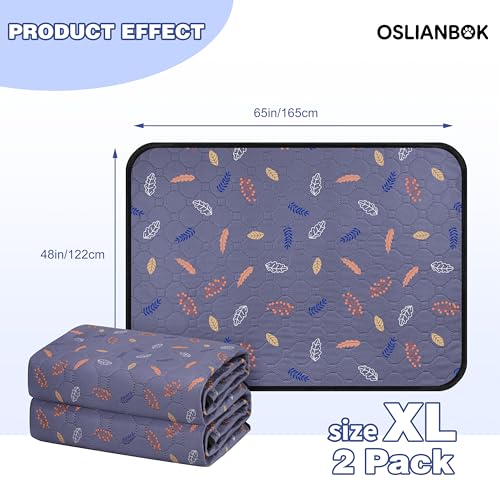 2'Pcs Washable Pee Pads, Reusable Puppy Pet Training Pads, Waterproof Dog Crate, Whelping Pad, Non-Slip Protects Against Urine Leakage Deep Grey Extra Large - color: Deepgrey, size: Extra Large