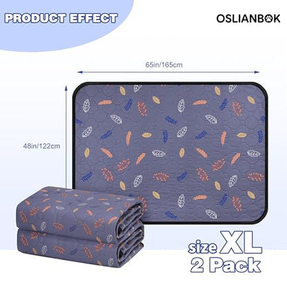 2'Pcs Washable Pee Pads, Reusable Puppy Pet Training Pads, Waterproof Dog Crate, Whelping Pad, Non-Slip Protects Against Urine Leakage Deep Grey Extra Large - color: Deepgrey, size: Extra Large