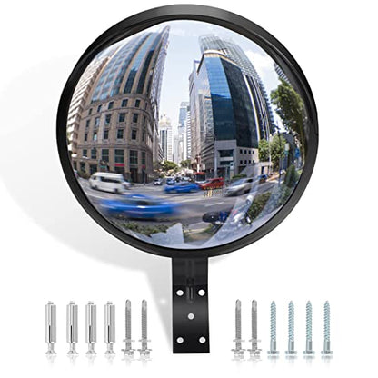 12" Security Mirror for Home, Adjustable Fixing Bracket - size: 12in with brim