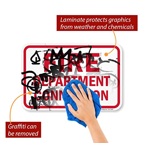 SmartSign "Fire Department Connection" Sign | 12" x 18" 3M Engineer Grade Reflective Aluminum