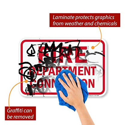 SmartSign "Fire Department Connection" Sign | 12" x 18" 3M Engineer Grade Reflective Aluminum