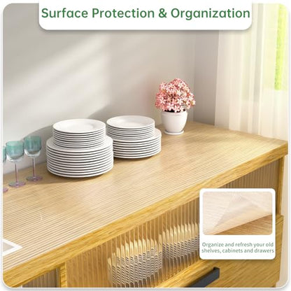 Shelf and Drawer Liner for Kitchen Cabinet Non-Adhesive 18IN x 30FT - color: Clear, size: 18"W x 360"L