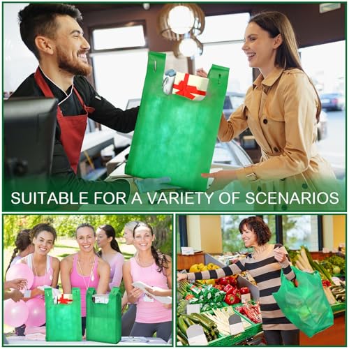 Windyun Large Grocery Bags Bulk Non Woven Totes - color: Green