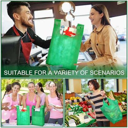 Windyun Large Grocery Bags Bulk Non Woven Totes - color: Green
