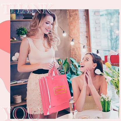 Teling 200 Pcs Thank You Bags with Handle for Business, Pink - color: Pink