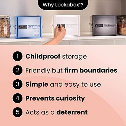 Lockabox One™ 10L Lockable Storage Box and Lock Box with Code (Opal White) - color: Opal White